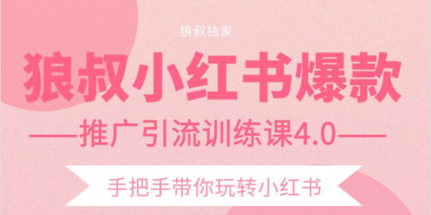 狼叔小红书爆款推广引流训练课4.0，手把手带你玩转小红书-第二象限