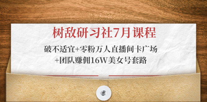 树敌研习社7月课程：破不适宜+零粉万人直播间卡广场+团队赚佣16W美女号套路-第二象限