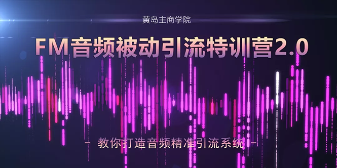黄岛主·FM音频引流特训营2.0：独家引流模式，单账号50W+播放量，轻松变现-第二象限