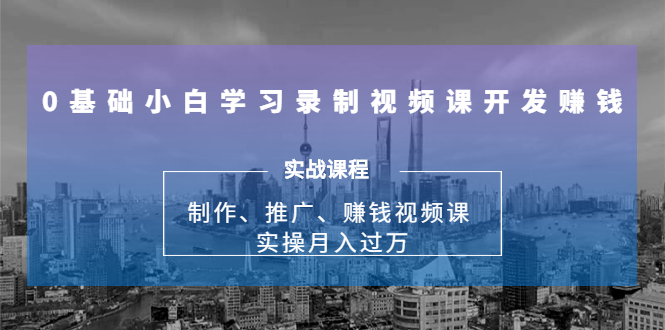 0基础小白学习录制视频课开发赚钱：制作、推广、赚钱视频课 实操月入过万-第二象限