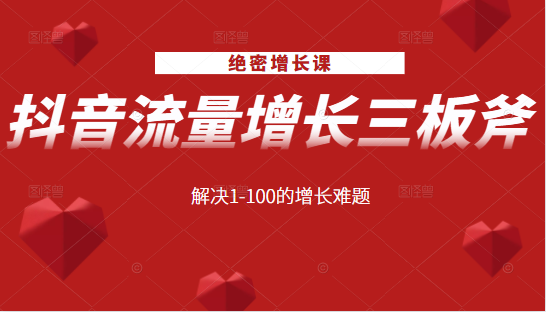 绝密增长课：抖音流量增长三板斧，解决1-100的增长难题-第二象限