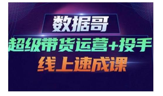 数据哥·超级带货运营+投手线上速成课，快速提升运营和熟悉学会投手技巧-第二象限