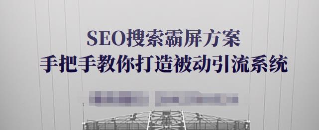 SEO搜索霸屏方案，手把手教你打造被动引流系统【视频课程】-第二象限