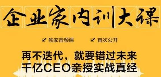 企业家内训大课，未来企业必学经验，价值1299元-第二象限
