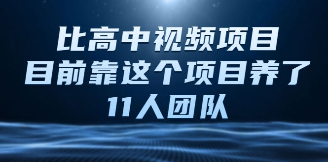 比高中视频项目，目前靠这个项目养了11人团队【视频课程】-第二象限