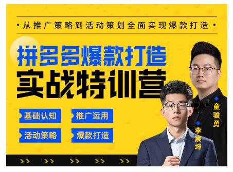 玺承云·拼多多爆款打造实战特训营，一套从入门到高手课程，让你快速拿捏拼多多-第二象限