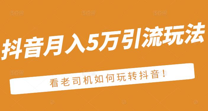 老古董·抖音月入5万引流玩法，看看老司机如何玩转抖音(附赠：抖音另类引流思路)-第二象限