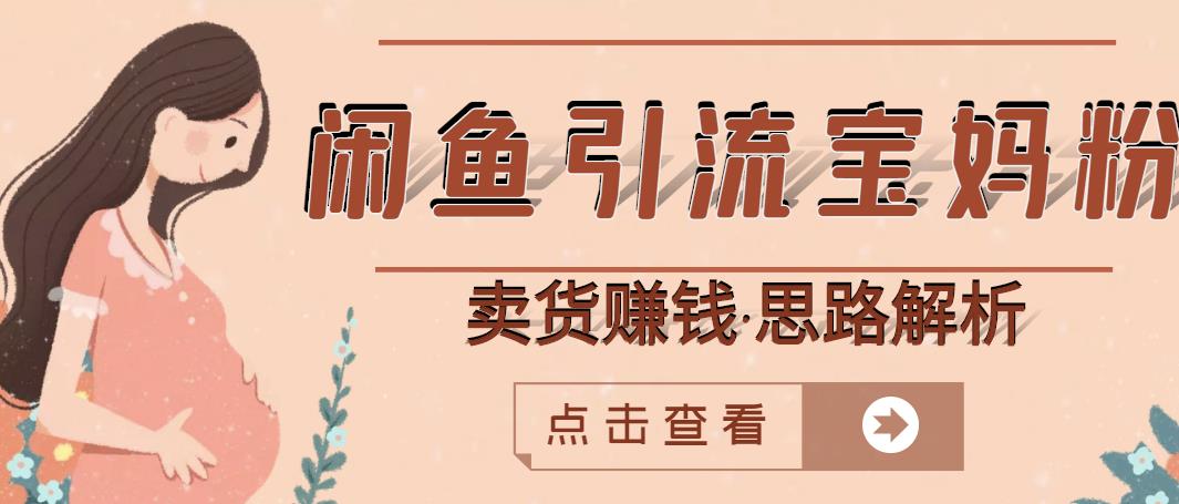 闲鱼引流宝妈粉+卖货赚钱一个月收益30000+（实操视频教程）-第二象限