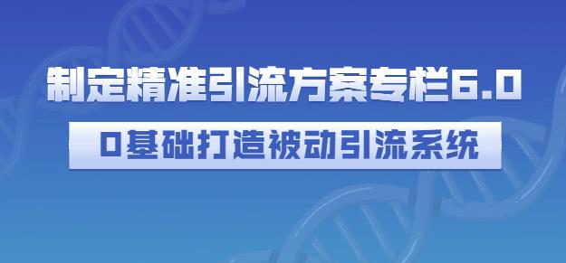 制定精准引流方案专栏6.0，0基础打造被动引流系统-第二象限