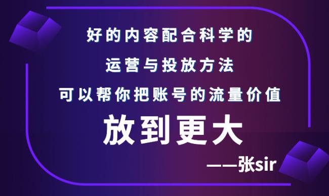 张sir账号流量增长课，告别海王流量，让你的流量更精准-第二象限