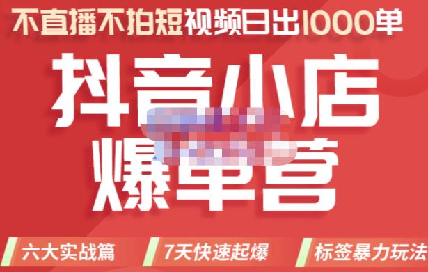 推易电商·2022年抖音小店爆单营，不直播、不拍短视频、日出1000单，暴力玩法-第二象限