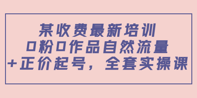 某最新收费培训内容：0粉0作品自然流量+正价起号，全套实操课-第二象限