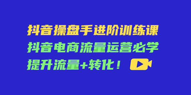抖音操盘手进阶训练课：抖音电商流量运营必学，提升流量+转化-第二象限
