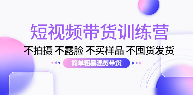 短视频带货训练营：不拍摄 不露脸 不买样品 不囤货发货 简单粗暴混剪带货（第三期）-第二象限