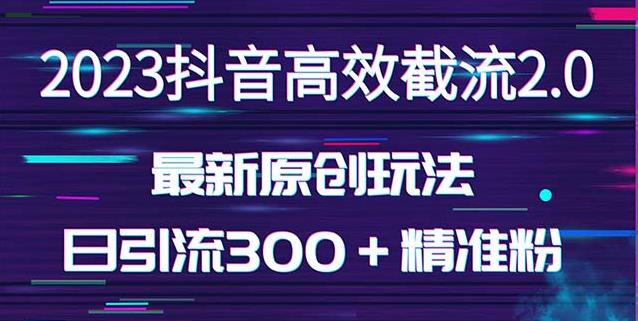 日引300＋创业粉，独家抖音高效截流2.0玩法（价值1280）-第二象限
