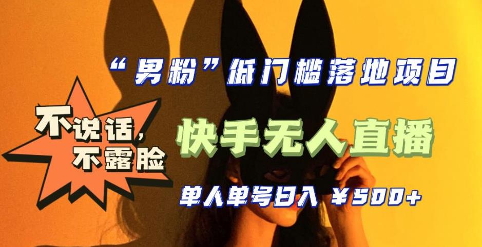 【全新升级】零基础单人单号单晚500+，不说话，不露脸，4月最新超皮实快手无人直播-第二象限