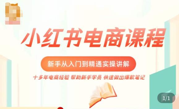 小红书电商新手入门到精通实操课，从入门到精通做爆款笔记，开店运营-第二象限