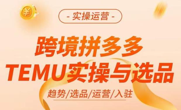 跨境拼多多TEMU实操与选品，​掌握平台运营方法技巧，选品避坑12条标准，爆款的底层思路等-第二象限