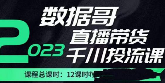 数据哥2023直播电商巨量千川付费投流实操课，快速掌握直播带货运营投放策略-第二象限