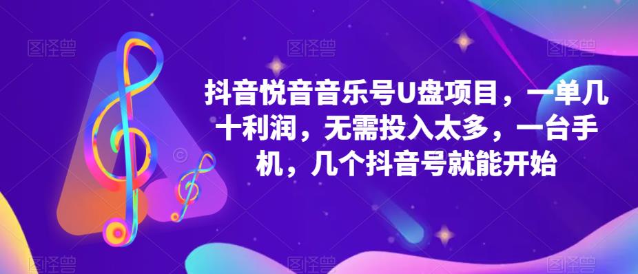 抖音音乐号U盘项目，一单几十利润，无需投入太多，一台手机，几个抖音号就能开始-第二象限