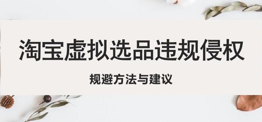 淘宝虚拟违规侵权规避方法与建议，6个部分详细讲解，做虚拟资源必看-第二象限
