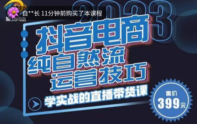 李扭扭·2023自然流运营技巧，纯自然流不亏品起盘直播间，实战直播带货课（视频课+话术文档）-第二象限
