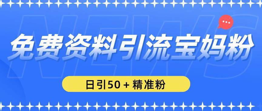 免费资料引流宝妈粉，日引50+精准粉【揭秘】-第二象限