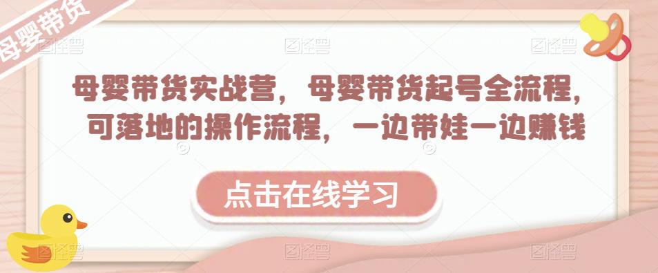 母婴带货实战营，母婴带货起号全流程，可落地的操作流程，一边带娃一边赚钱（附素材）-第二象限
