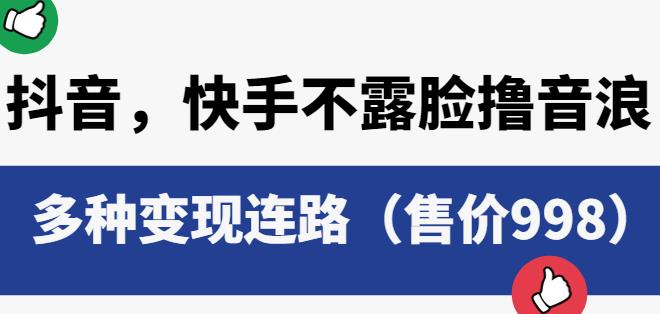 抖音快手不露脸撸音浪项目，多种变现连路（售价998）-第二象限