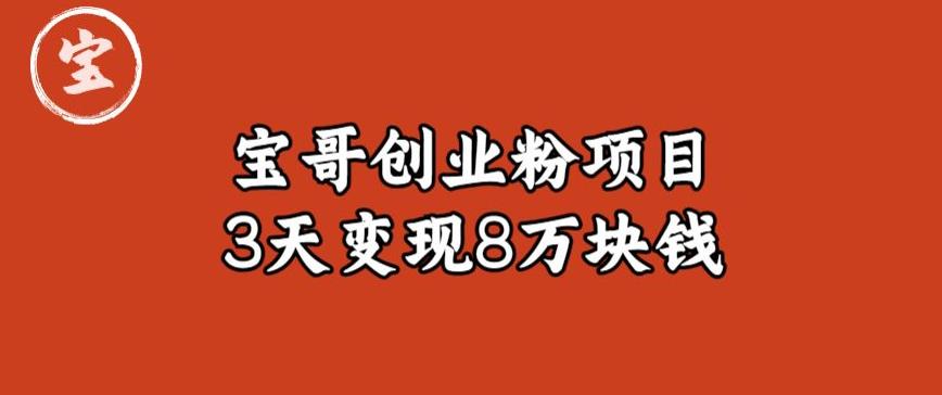 宝哥IP图文创业粉引流项目实战分享：单个账号3天涨粉1万，变现8万块钱（图文教程）【揭秘】-第二象限