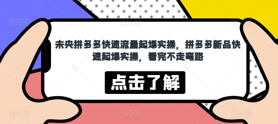 未央拼多多快速流量起爆实操，拼多多新品快速起爆实操，看完不走弯路-第二象限