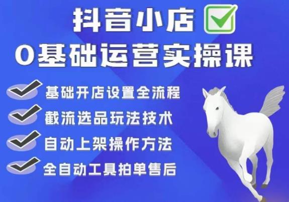 白马电商·0基础抖店运营实操课，基础开店设置全流程，截流选品玩法技术-第二象限