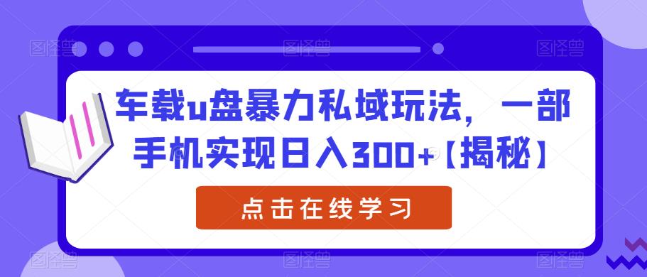 车载u盘暴力私域玩法，一部手机实现日入300+【揭秘】-第二象限