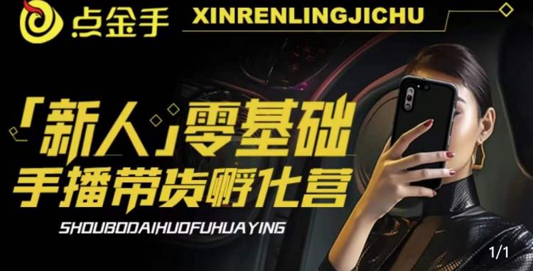 2023点金手·新人零基础手播带货孵化营：账号运营篇+主播话术篇+数据流量篇等-第二象限