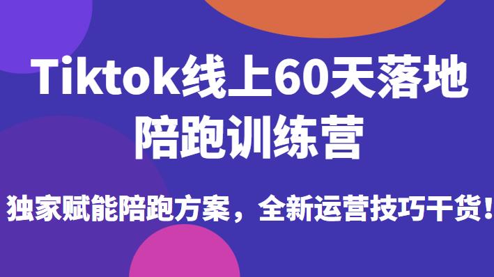 Tiktok线上60天落地陪跑训练营，独家赋能陪跑方案，全新运营技巧干货-第二象限