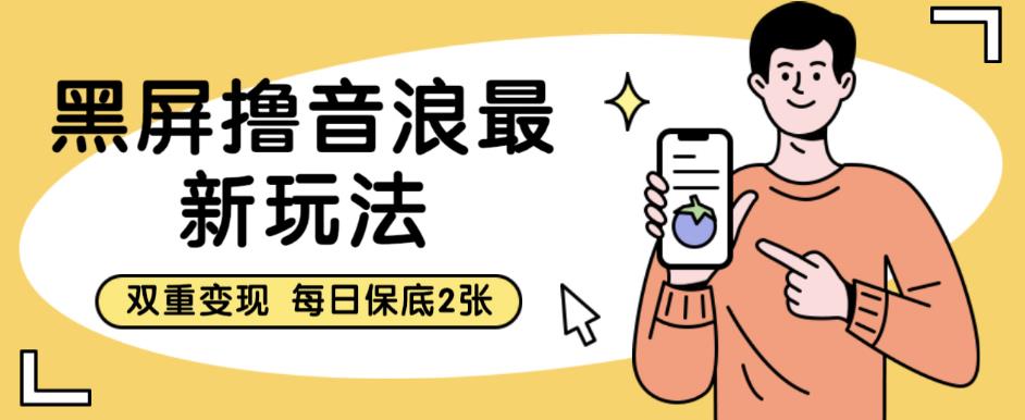 黑屏撸音浪最新玩法，双重变现，每日保底2张【揭秘】-第二象限