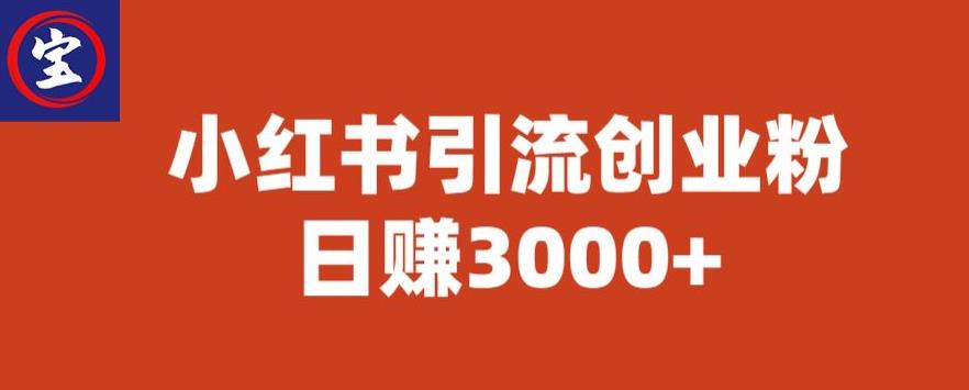 宝哥小红书引流创业粉，日赚3000+【揭秘】-第二象限
