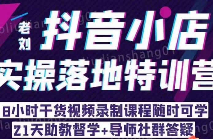 老刘·抖店商品卡流量，​抖音小店实操落地特训营，8小时干货视频录制课程随时可学-第二象限