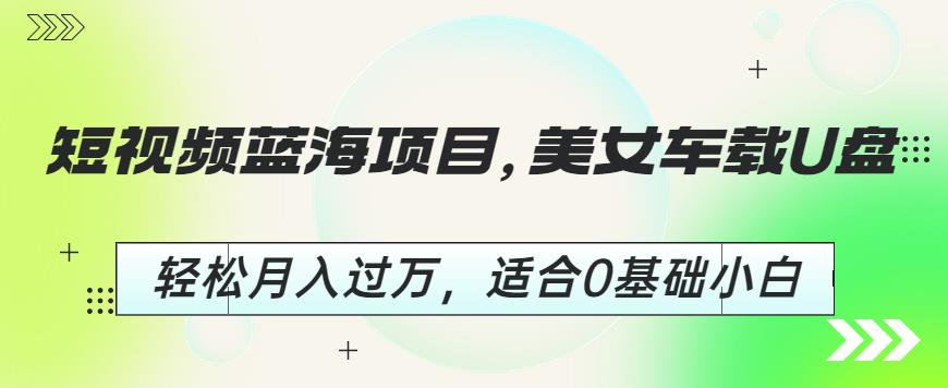 短视频蓝海项目，美女车载U盘，轻松月入过万，适合0基础小白【揭秘】-第二象限