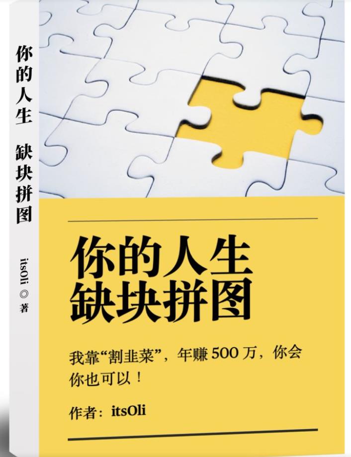 某高赞电子书《你的人生，缺块拼图——我靠“割韭菜”，年赚500万，你会你也可以》-第二象限