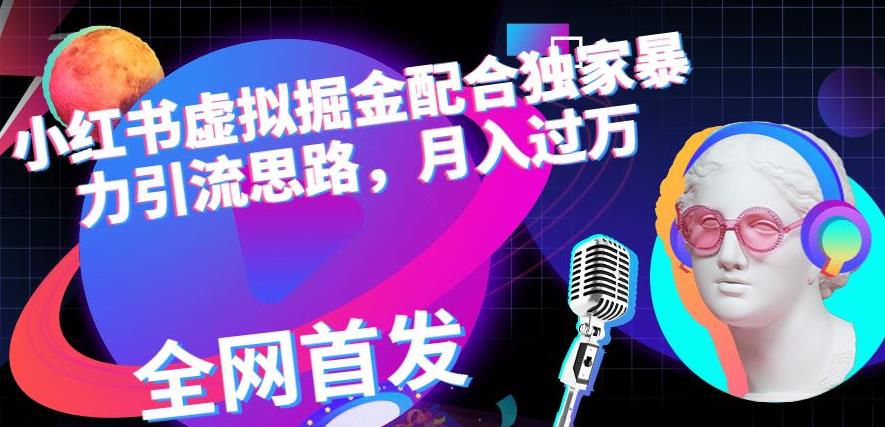 小红书虚拟掘金配合独家首发暴力引流思路，月入过万【揭秘】-第二象限