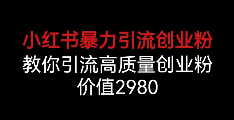 小红书暴力引流创业粉，教你引流高质量创业粉，价值2980【揭秘】-第二象限