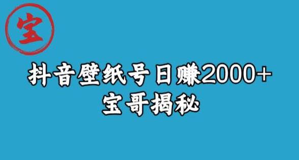 宝哥抖音壁纸号日赚2000+，不需要真人露脸就能操作【揭秘】-第二象限