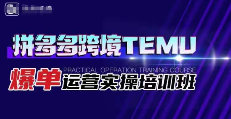 拼多多跨境TEMU爆单运营实操培训班，海外拼多多的选品、运营、爆单-第二象限