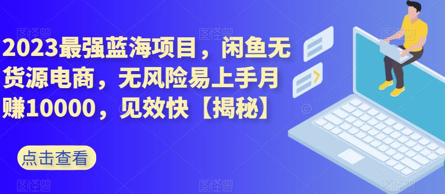 2023最强蓝海项目，闲鱼无货源电商，无风险易上手月赚10000，见效快【揭秘】-第二象限
