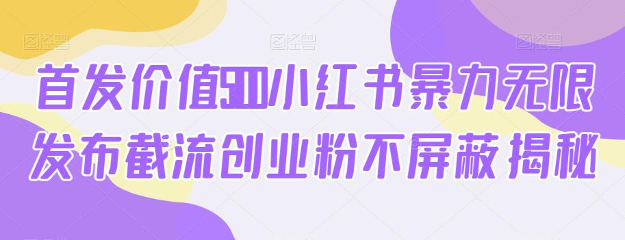 首发价值5100小红书暴力无限发布截流创业粉不屏蔽揭秘-第二象限