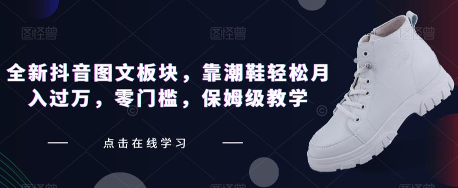 全新抖音图文板块，靠潮鞋轻松月入过万，零门槛，保姆级教学【揭秘】-第二象限
