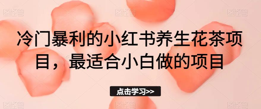 冷门暴利的小红书养生花茶项目，最适合小白做的项目【揭秘】-第二象限