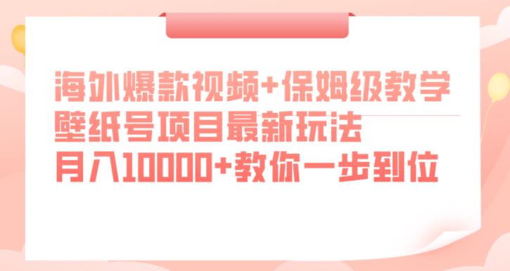 海外爆款视频+保姆级教学，壁纸号项目最新玩法，月入10000+教你一步到位【揭秘】-第二象限