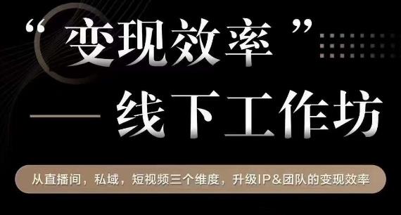 变现效率线下工作坊，从‮播直‬间、私域、‮视短‬频‮个三‬维度，升级IP和团队变现效率-第二象限